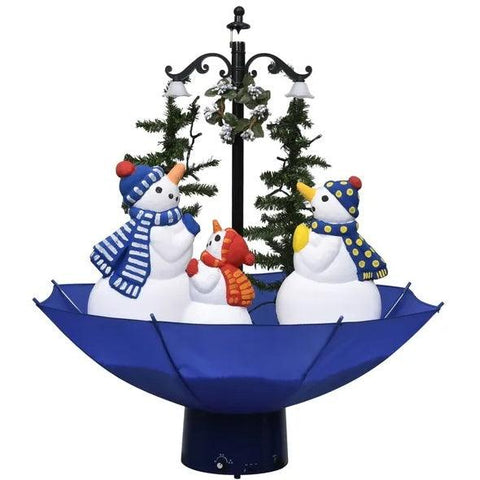 Snowing Christmas Tree With Umbrella Base Blue 2 Ft PVC