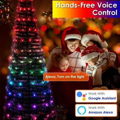 LED Lights Collapsible Christmas Tree Light With Remote App Control IP65 Waterproof Customized Multi-Color Mode Timer Setting Work With Alexa Google