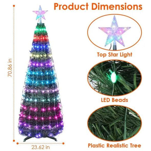 LED Lights Collapsible Christmas Tree Light With Remote App Control IP65 Waterproof Customized Multi-Color Mode Timer Setting Work With Alexa Google