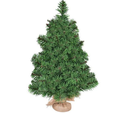 1 Pc 2 3 Feet Tabletop Unlit Christmas Tree In Burlap Base For Outdoor And Indoor