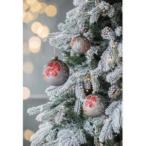 Christmas Ball Ornaments, Glass Decorative Hanging Ball Christmas Tree Ornaments For Holiday Party Decorations, Set Of 4