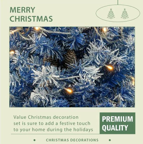 Pre-lit Xmas Tree Artificial Christmas 4-Piece Set