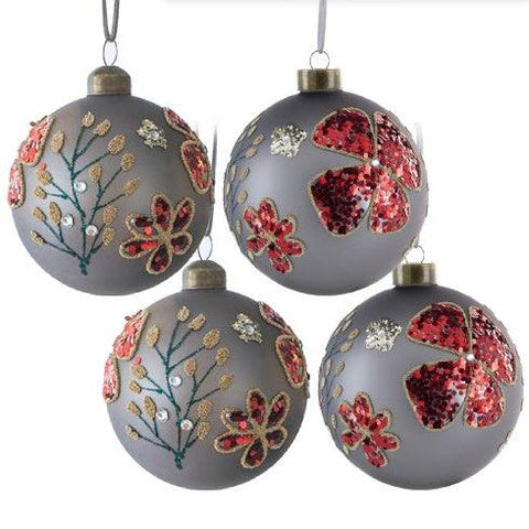 Christmas Ball Ornaments, Glass Decorative Hanging Ball Christmas Tree Ornaments For Holiday Party Decorations, Set Of 4