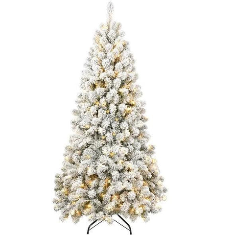 6ft Pre-lit Flocked Artificial Christmas Tree Environmentally Friendly Fireproof Artificial Christmas Flocked Tree