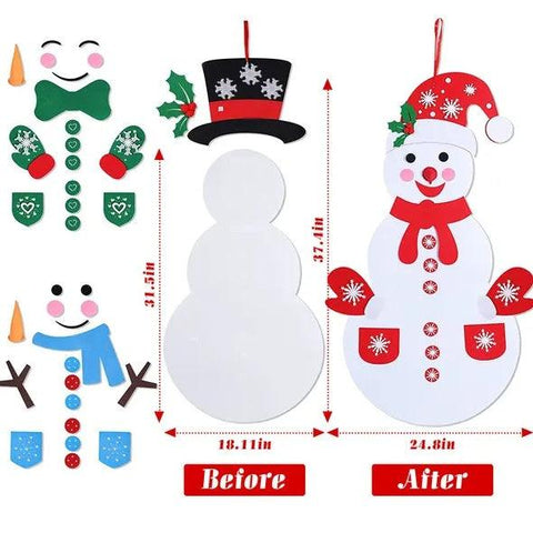 Felt Christmas Snowman Set DIY Felt Christmas Hanging Decorations