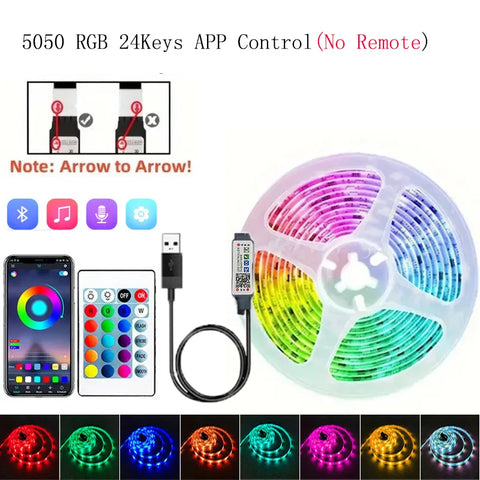 USB 1-30M LED Light Strip RGB 5050 Bluetooth Wifi APP Control Luces Led Light Strip Lighting Music Sync for Party PC TV Living R