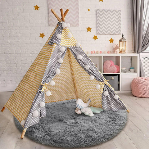 Carpet Living Room Round Thick Carpet Fluffy Large Area Mat Floor Soft Rug Bedroom Long Plush Rug Children Room Decor