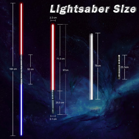 PHS Duel Metal Lightsaber,39 Inch Length-16 Color Lighting,4 Sound Modes with Impact Effects,ldeal for Boys Birthday Christmas