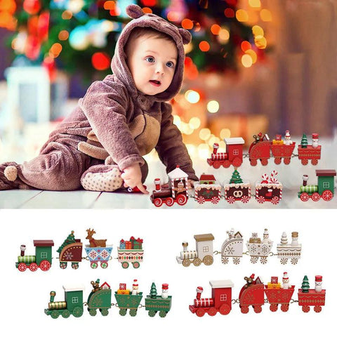 Christmas Wooden Train Merry Christmas Ornaments Christmas Decorations For Home Xmas Tree Decor Noel Navidad New Year Gifts