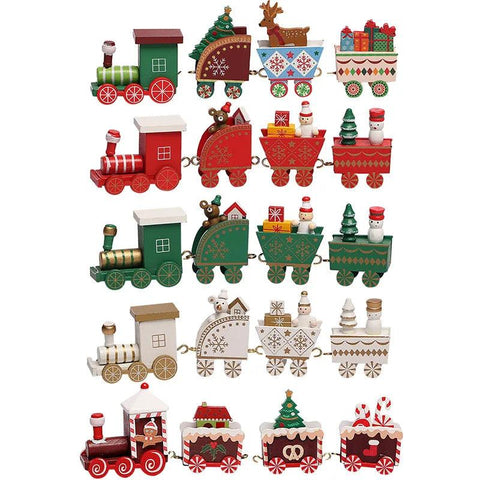 Christmas Wooden Train Merry Christmas Ornaments Christmas Decorations For Home Xmas Tree Decor Noel Navidad New Year Gifts