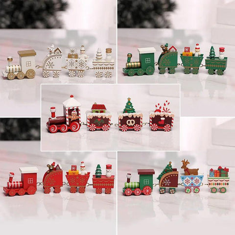 Christmas Wooden Train Merry Christmas Ornaments Christmas Decorations For Home Xmas Tree Decor Noel Navidad New Year Gifts