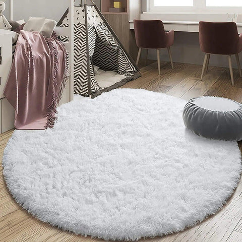 Carpet Living Room Round Thick Carpet Fluffy Large Area Mat Floor Soft Rug Bedroom Long Plush Rug Children Room Decor