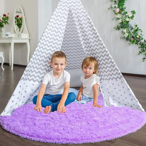 Carpet Living Room Round Thick Carpet Fluffy Large Area Mat Floor Soft Rug Bedroom Long Plush Rug Children Room Decor