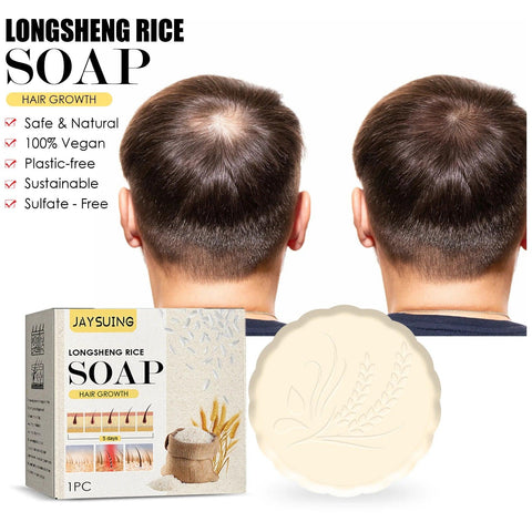 Original Handmade Rice Soap Of Hair & Scalp Resulting Thicker and Healthier Hair Growth Anti Hair Loss Natural Solid Shampoo Bar