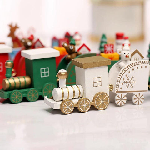 Christmas Wooden Train Merry Christmas Ornaments Christmas Decorations For Home Xmas Tree Decor Noel Navidad New Year Gifts