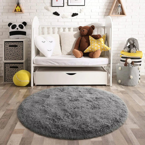 Carpet Living Room Round Thick Carpet Fluffy Large Area Mat Floor Soft Rug Bedroom Long Plush Rug Children Room Decor