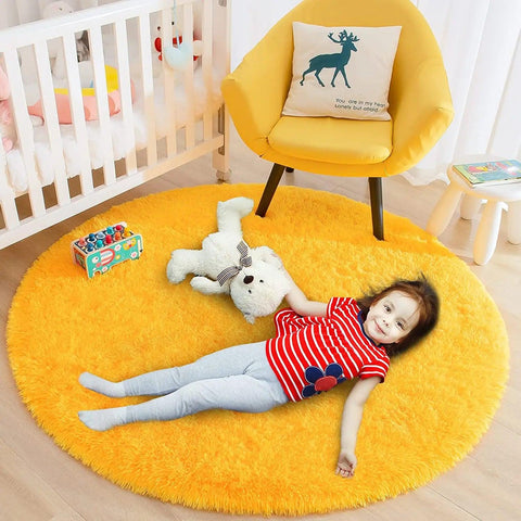 Carpet Living Room Round Thick Carpet Fluffy Large Area Mat Floor Soft Rug Bedroom Long Plush Rug Children Room Decor