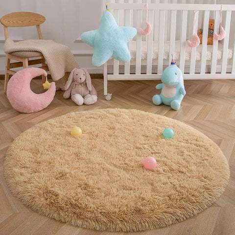 Carpet Living Room Round Thick Carpet Fluffy Large Area Mat Floor Soft Rug Bedroom Long Plush Rug Children Room Decor