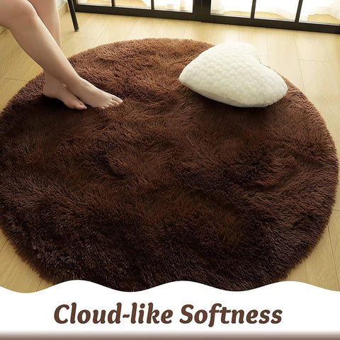 Carpet Living Room Round Thick Carpet Fluffy Large Area Mat Floor Soft Rug Bedroom Long Plush Rug Children Room Decor