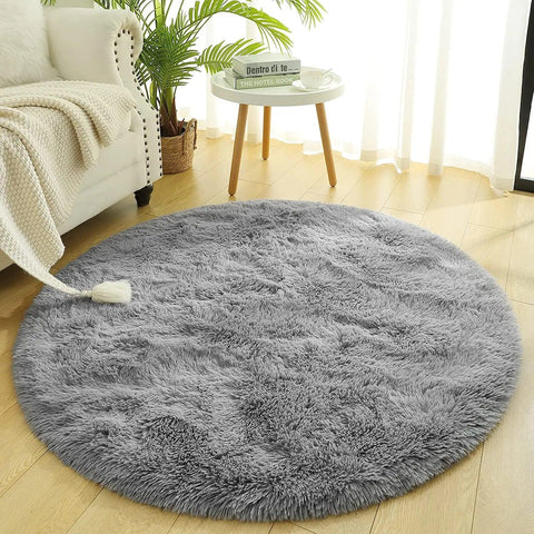 Carpet Living Room Round Thick Carpet Fluffy Large Area Mat Floor Soft Rug Bedroom Long Plush Rug Children Room Decor