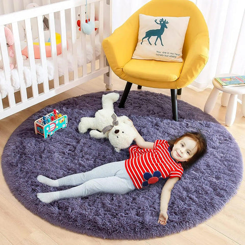 Carpet Living Room Round Thick Carpet Fluffy Large Area Mat Floor Soft Rug Bedroom Long Plush Rug Children Room Decor