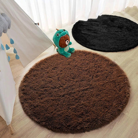 Carpet Living Room Round Thick Carpet Fluffy Large Area Mat Floor Soft Rug Bedroom Long Plush Rug Children Room Decor