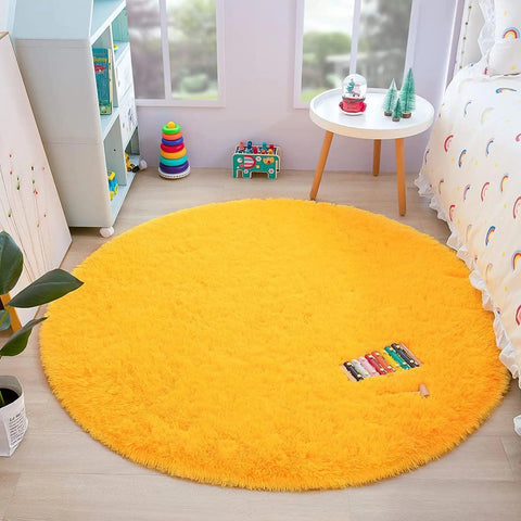 Carpet Living Room Round Thick Carpet Fluffy Large Area Mat Floor Soft Rug Bedroom Long Plush Rug Children Room Decor