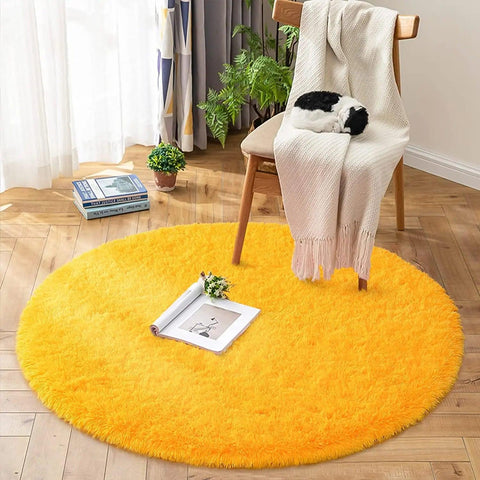 Carpet Living Room Round Thick Carpet Fluffy Large Area Mat Floor Soft Rug Bedroom Long Plush Rug Children Room Decor