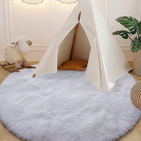 Carpet Living Room Round Thick Carpet Fluffy Large Area Mat Floor Soft Rug Bedroom Long Plush Rug Children Room Decor