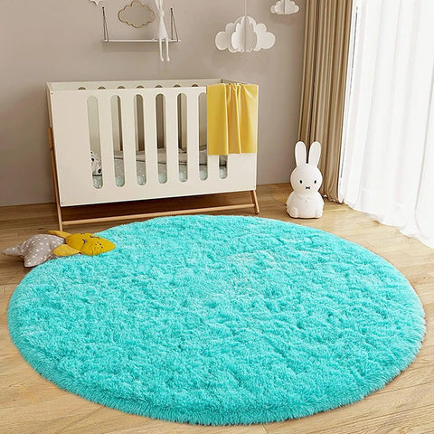 Carpet Living Room Round Thick Carpet Fluffy Large Area Mat Floor Soft Rug Bedroom Long Plush Rug Children Room Decor