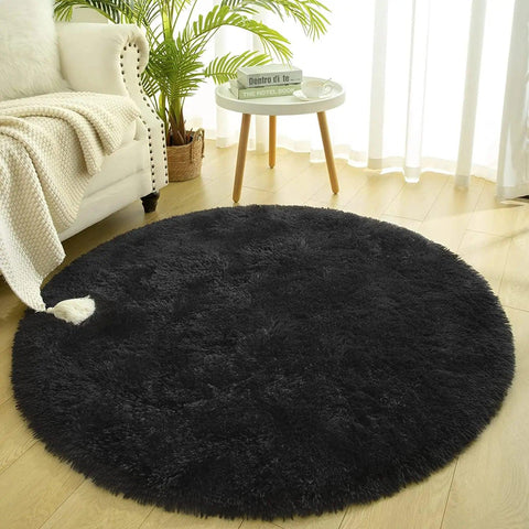 Carpet Living Room Round Thick Carpet Fluffy Large Area Mat Floor Soft Rug Bedroom Long Plush Rug Children Room Decor