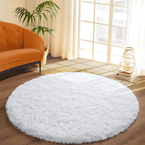 Carpet Living Room Round Thick Carpet Fluffy Large Area Mat Floor Soft Rug Bedroom Long Plush Rug Children Room Decor