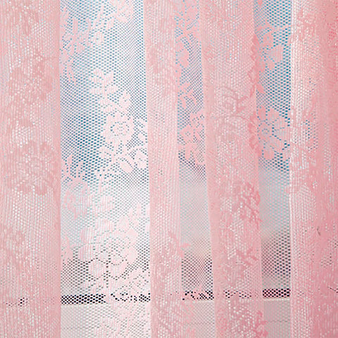 OUNEED Sheer Curtain Tulle Window Treatment Voile Drape Valance 1 Panel Fabric Warp Knit Double Lace Curtain Gray Pink White