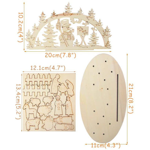 Christmas Wooden DIY Wood Desktop Ornaments Christmas Decoration for Home natal krest navidad 2021 Wood Craft for Xmas new Year