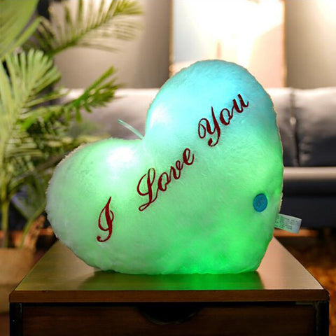 50cm Creative Light Up Led Heart Shaped Stuffed Plush Letter Lovers Colorful Glowing Gift For Girlfriend Pillow Valentine's Day