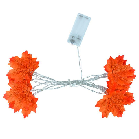 2M 10LED Artificial Autumn Maple Leaves Garland Led Fairy Lights for Christmas Decoration Thanksgiving Party DIY Decor Halloween