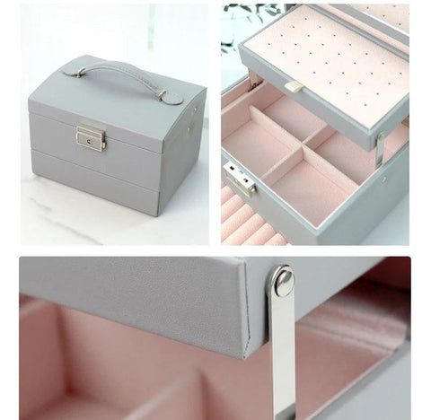 Jewelry Box Portable Necklace Earrings Display Rings Holder Jewelry Organizer Packaging PU Leather Storage Gift For Woman