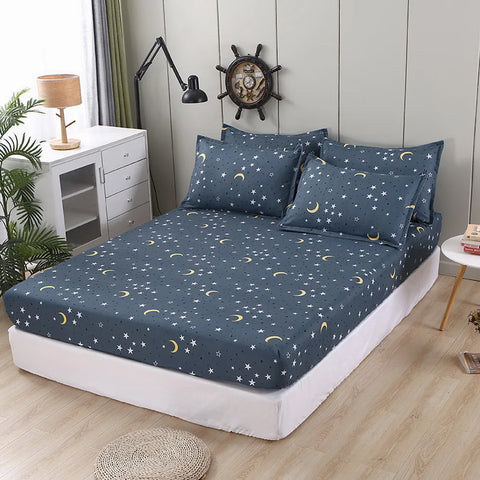 Fashion 1 Piece Bedsheet  Magic Space Bed Fitted Sheet Mattress Cover with Elastic Microfiber(Excluding Pillowcase) Bed cover