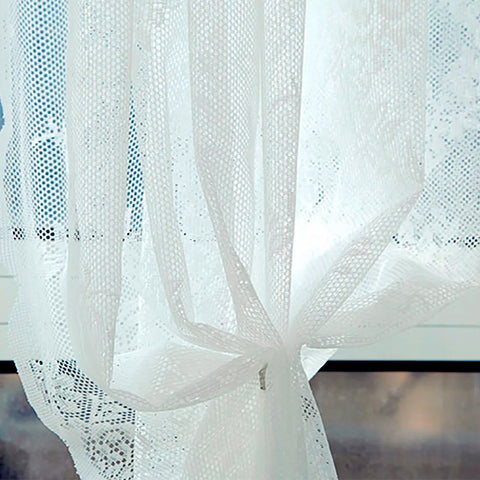 OUNEED Sheer Curtain Tulle Window Treatment Voile Drape Valance 1 Panel Fabric Warp Knit Double Lace Curtain Gray Pink White