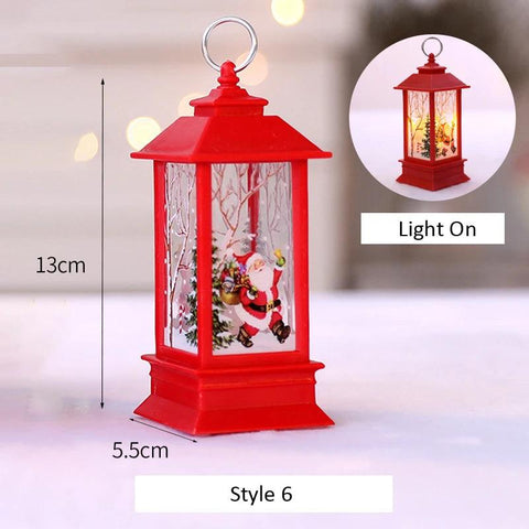 Santa Claus Snowman Lantern Light Merry Christmas Decoration For Home Christmas Tree Ornament Xmas Gifts Navidad 2024 New Year