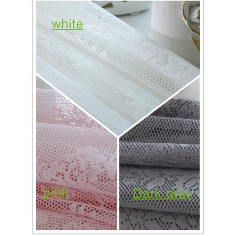 OUNEED Sheer Curtain Tulle Window Treatment Voile Drape Valance 1 Panel Fabric Warp Knit Double Lace Curtain Gray Pink White