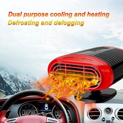 Car Heater 12V/24V Portable 360 Degree Adjustable Electric Car Heater Cooling Fan Air Purifier Windscreen Defogging Defroster