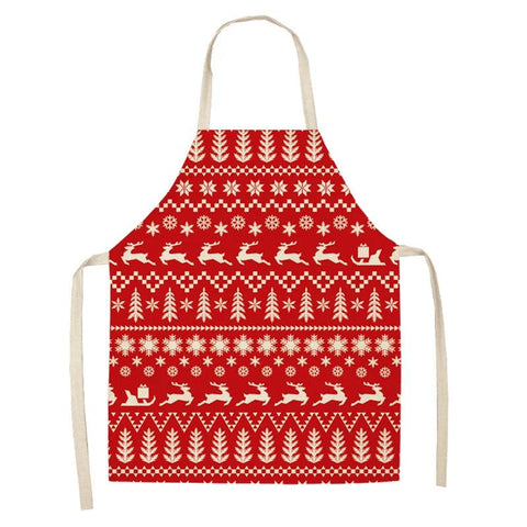 Linen Merry Christmas Apron Christmas Decorations for Home Kitchen Accessories 2024 Christmas Natal Navidad 2025 New Year Gifts