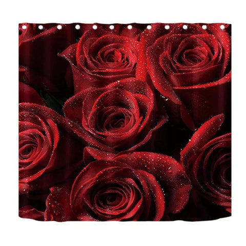 Waterproof Bathroom Shower Curtain Valentine's Day Gift Curtains Set Anti-skid Rugs Toilet Lid Cover Bath Mat