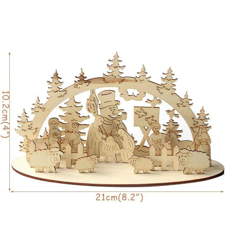 Christmas Wooden Ornaments Wooden Craft DIY Table Decoration Desktop Craft Toy Christmas Decorations for home Navidad Noel 2024