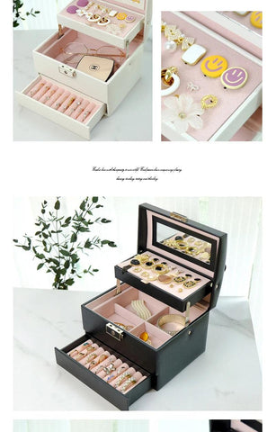 Jewelry Box Portable Necklace Earrings Display Rings Holder Jewelry Organizer Packaging PU Leather Storage Gift For Woman