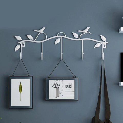 Birds Metal Wall Coat Rack and Hat Rack Multi-Function Mounted Hook Hangers For Livingroom Bedroom Decorative Hook Up floor