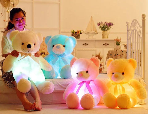 32-75CM Luminous Creative Light Up LED Teddy Bear Stuffed Animal Plush Toy Colorful Glowing Teddy Bear Christmas Gift for Kid