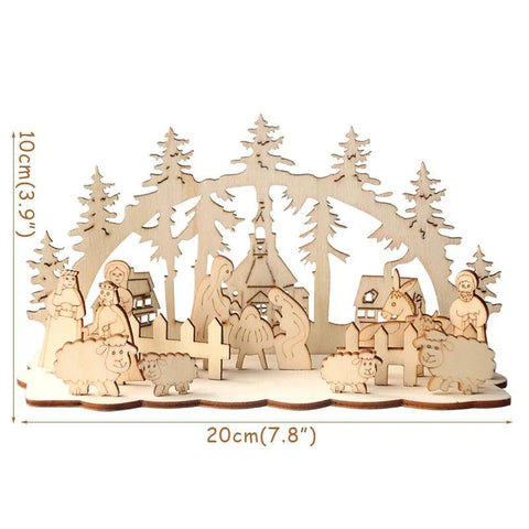 Christmas Wooden DIY Wood Desktop Ornaments Christmas Decoration for Home natal krest navidad 2021 Wood Craft for Xmas new Year