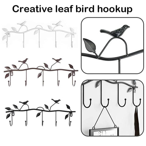 Birds Metal Wall Coat Rack and Hat Rack Multi-Function Mounted Hook Hangers For Livingroom Bedroom Decorative Hook Up floor